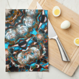 Mandala som ser ut som en krater på ljusa färger kökshandduk