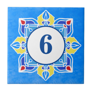 Mandala söt House Number som kan anpassas Kakelplatta
