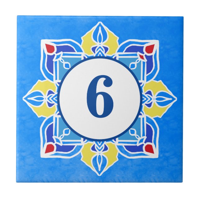 Mandala söt House Number som kan anpassas Kakelplatta (Framsidan)