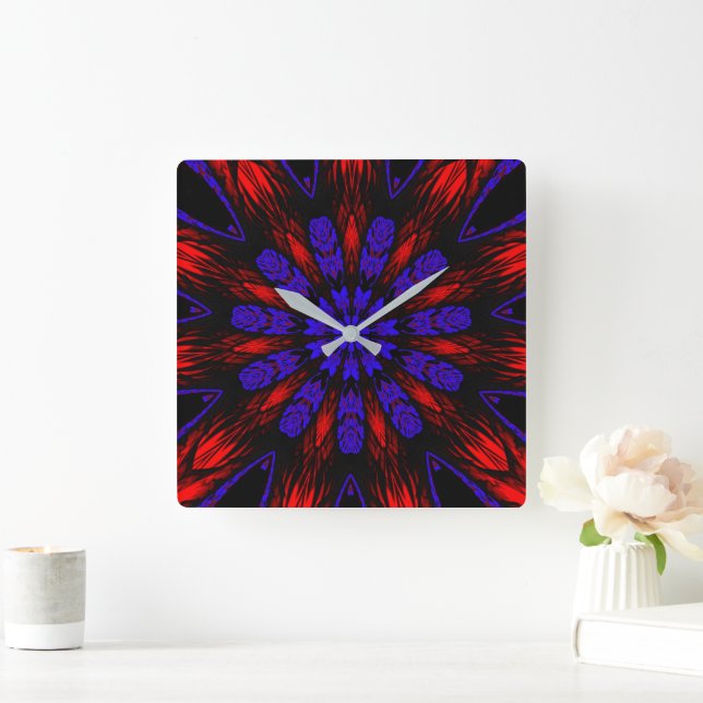 Mandala Southwest Hippie Boho Chic Bohemian Fyrkantig Klocka (Hem)