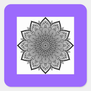 Mandala Square Sticker Fyrkantigt Klistermärke