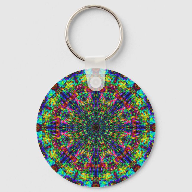 Mandala Stached Glass: Nyckelkedja Nyckelring (Framsida)