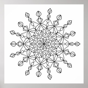 Mandala Star Coloring Poster