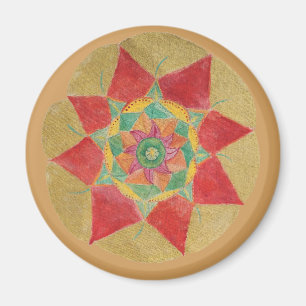 Mandala Star Helig Geometry Round Magnet