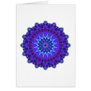 Mandala star i blått hälsningskort
