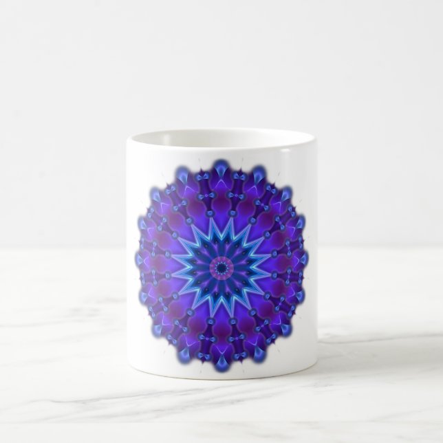 Mandala star i blått kaffemugg (Center)