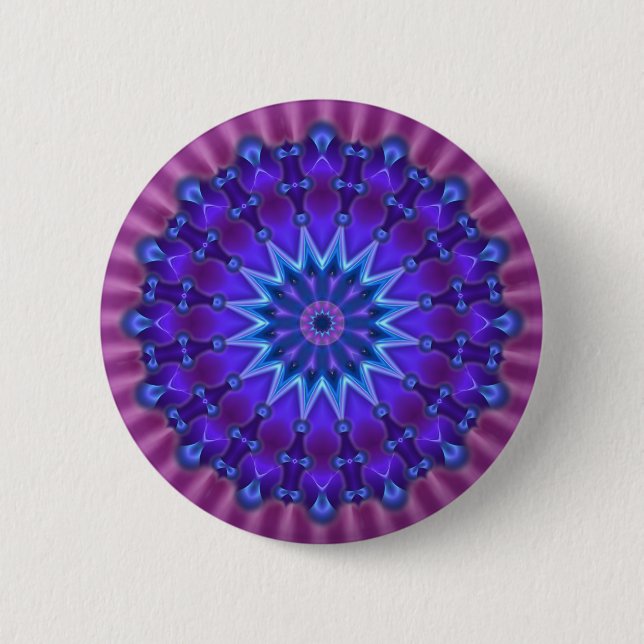 Mandala star i blått | magenta blomma knapp (Framsida)