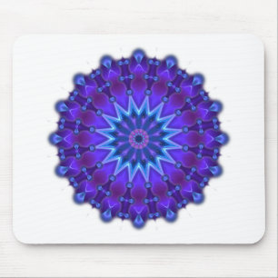 Mandala star i blått musmatta