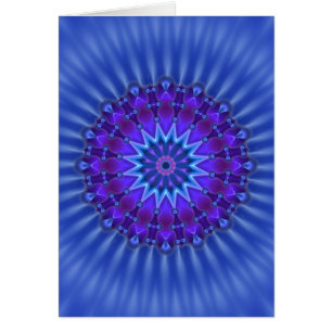 Mandala star i blått royal blomma hälsningskort