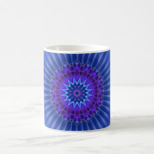 Mandala star i blått royal blomma kaffemugg
