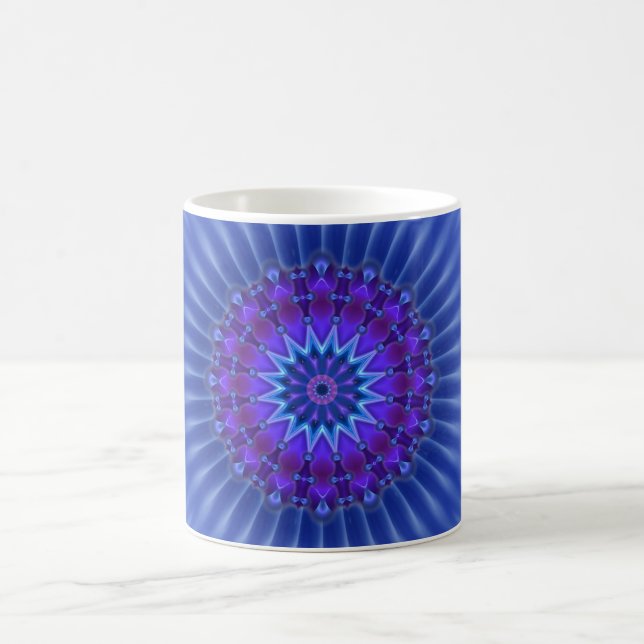 Mandala star i blått | royal blomma kaffemugg (Center)