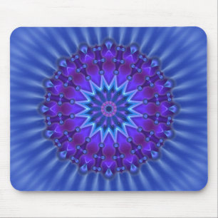 Mandala star i blått royal blomma musmatta