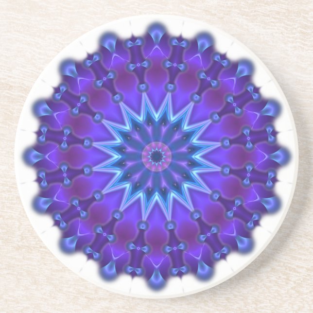 Mandala star i blått underlägg sandsten (Framsidan)