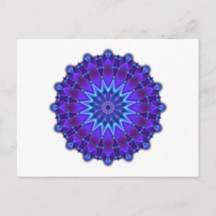 Mandala star i blått vykort