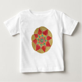 Mandala Star Småbarn Ruffle Tee, White Tee
