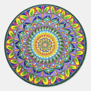 Mandala Sticker #2 Runt Klistermärke