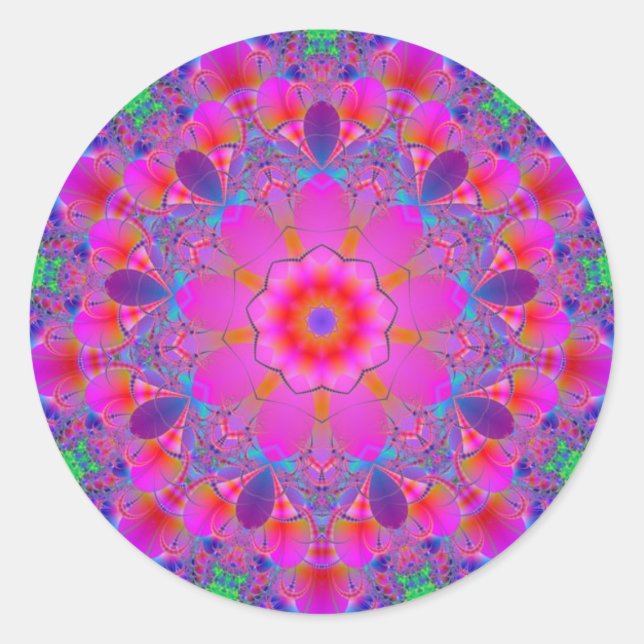 Mandala Sticker Runt Klistermärke (Framsida)