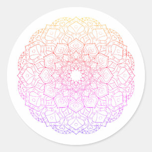 Mandala Sticker Runt Klistermärke