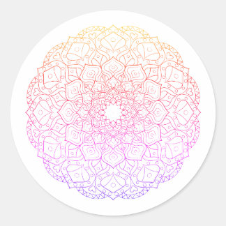 Mandala Sticker Runt Klistermärke