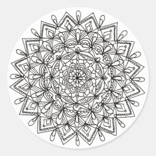 Mandala Sticker Runt Klistermärke