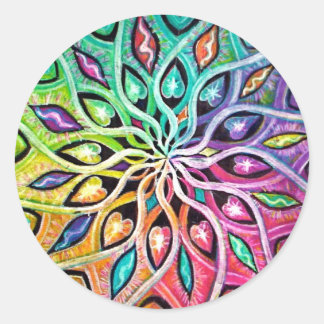 Mandala Sticker Runt Klistermärke