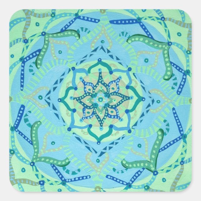 Mandala Stickers Fyrkantigt Klistermärke (Framsida)