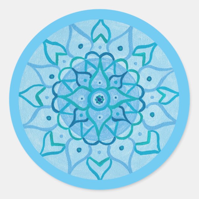 Mandala Stickers Runt Klistermärke (Framsida)
