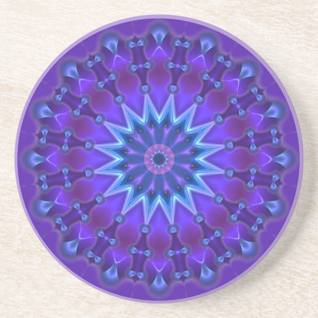 Mandala stjärna i blå | violett underlägg (Framsidan)