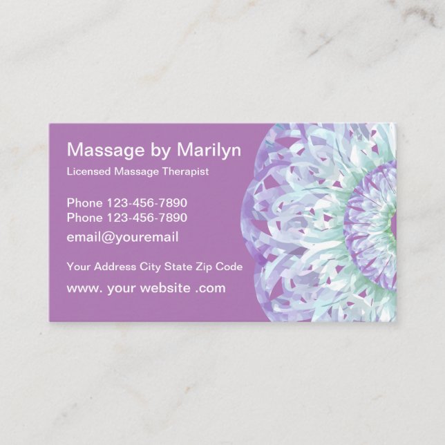 Mandala Style Massage Visitkort (Framsida)