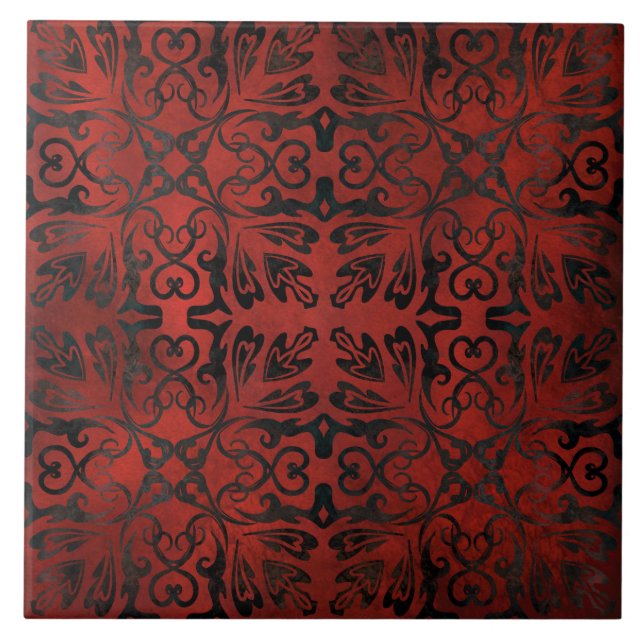 mandala svart romantisk elegant keramisk kakel (Framsidan)