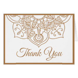 Mandala Tack Brown Boho Indian Modern Bröllop OBS Kort