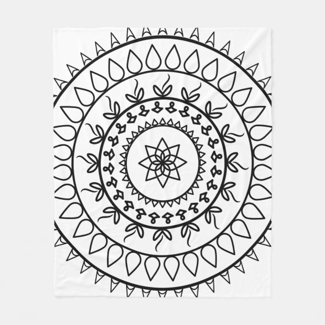 Mandala tatto andlig-cirkel fleecefilt (Framsidan)