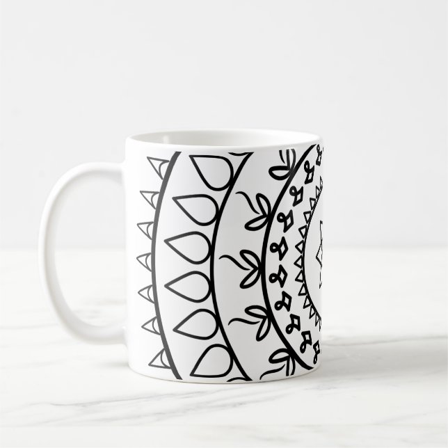 Mandala tatto andlig-cirkel kaffemugg (Vänster)