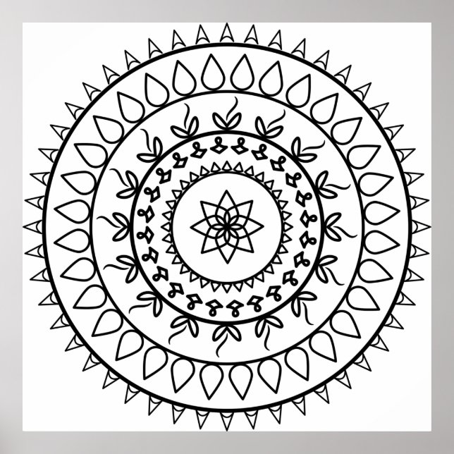 Mandala tatto andlig-cirkel poster (Framsidan)