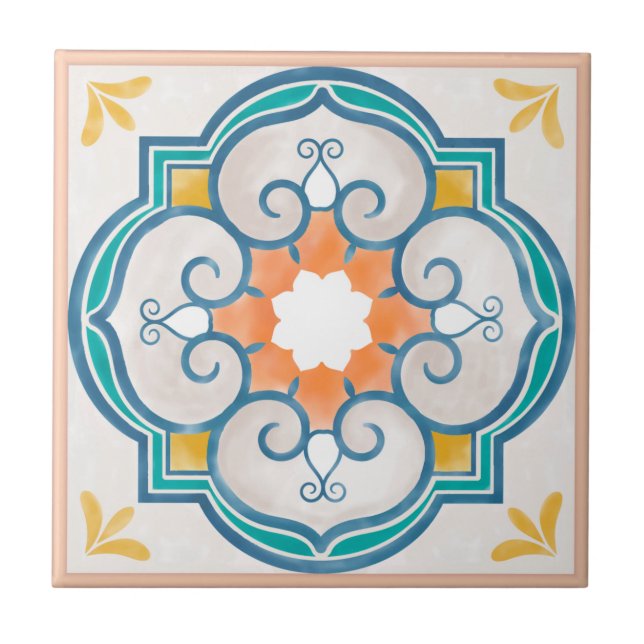 Mandala Tile Mönster Kakelplatta (Framsidan)