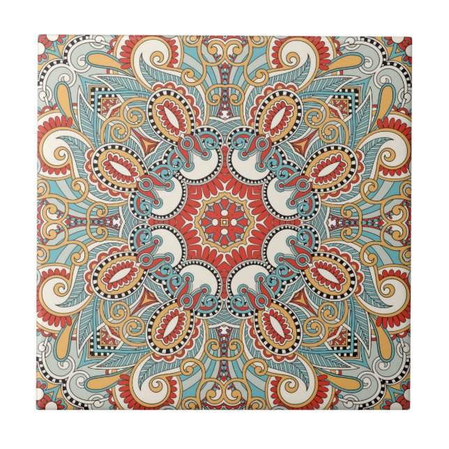 Mandala Tile Mönster Kakelplatta (Framsidan)