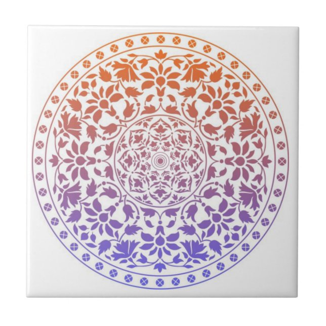mandala tiles färglös kakelplatta (Framsidan)