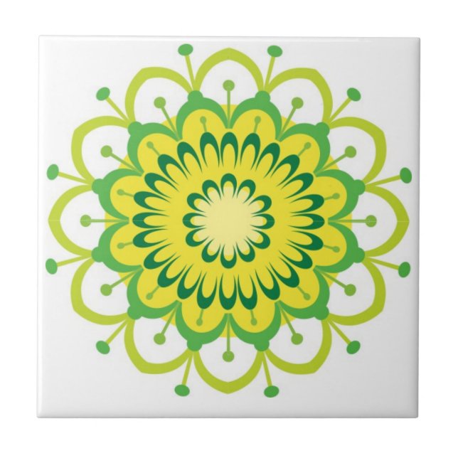 mandala tiles färglös kakelplatta (Framsidan)
