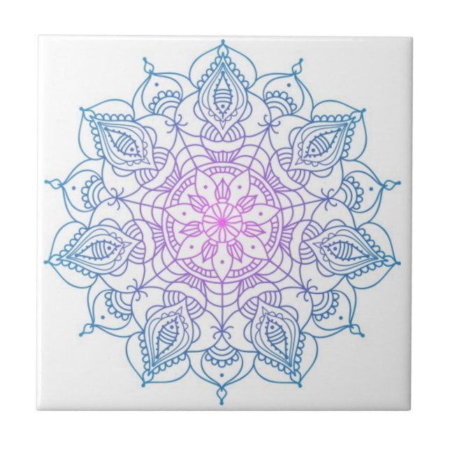 mandala tiles färglös kakelplatta (Framsidan)
