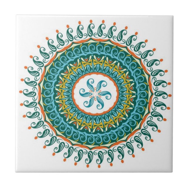 mandala tiles färglös kakelplatta (Framsidan)