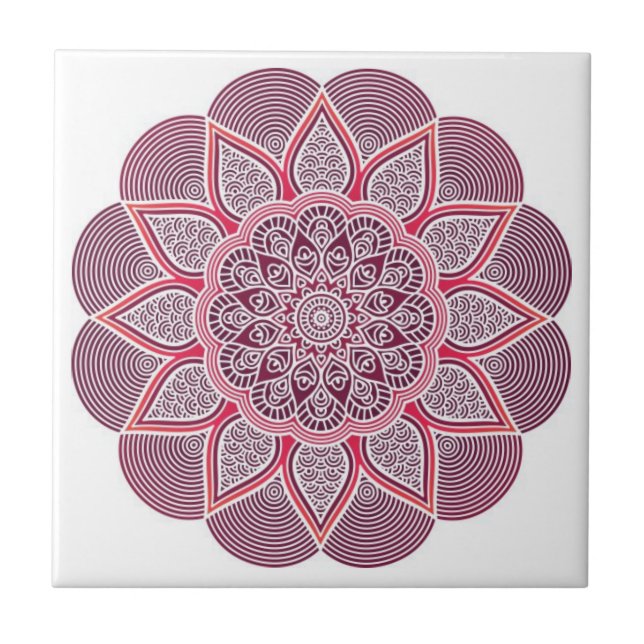 mandala tiles färglös kakelplatta (Framsidan)