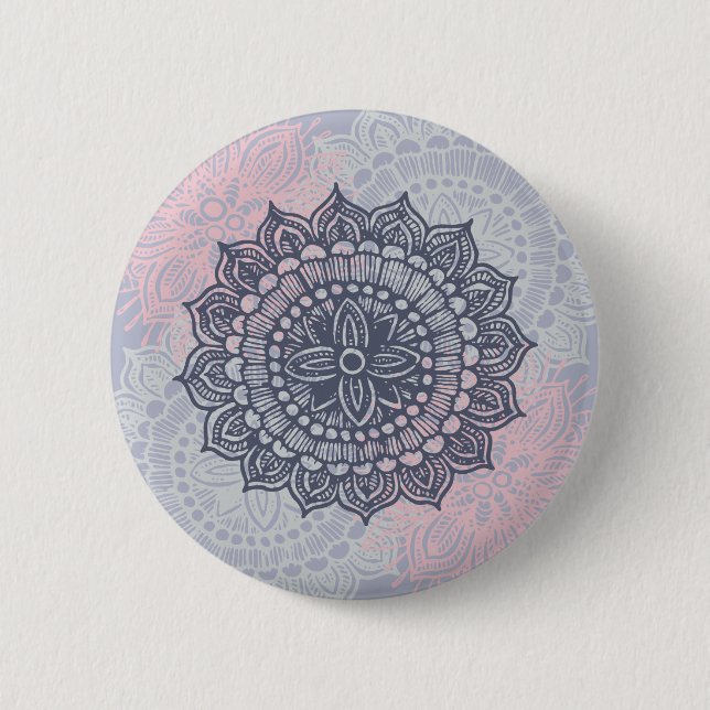 Mandala Tracery Ornament Button Knapp (Framsida)