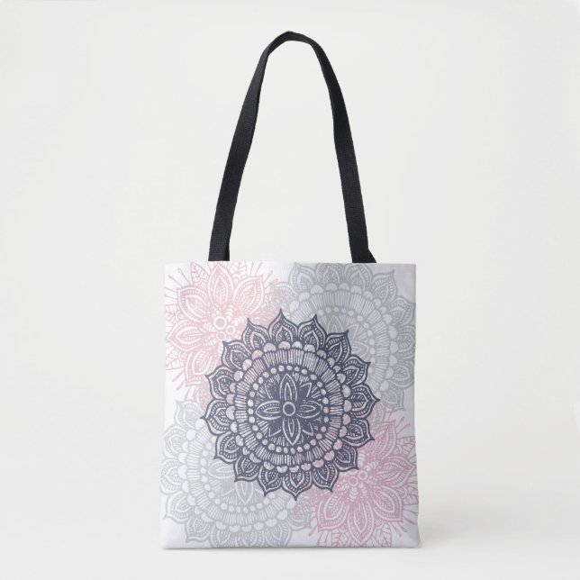 Mandala Tracery Ornament Mönster Tote Bag Tygkasse (Framsida)