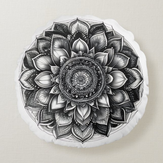 mandala-tröja rund kudde (Framsidan)