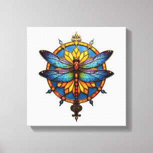 Mandala Trollslända Lysande Sakral Geometri Andlig Canvastryck
