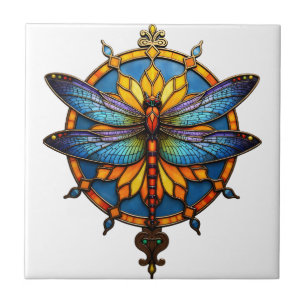 Mandala Trollslända Lysande Sakral Geometri Andlig Kakelplatta