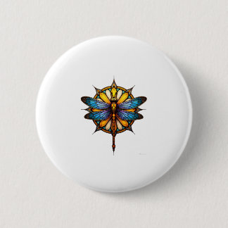 Mandala Trollslända Lysande Sakral Geometri Andlig Knapp