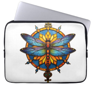 Mandala Trollslända Lysande Sakral Geometri Andlig Laptop Fodral