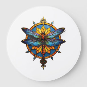 Mandala Trollslända Lysande Sakral Geometri Andlig Stor Klocka