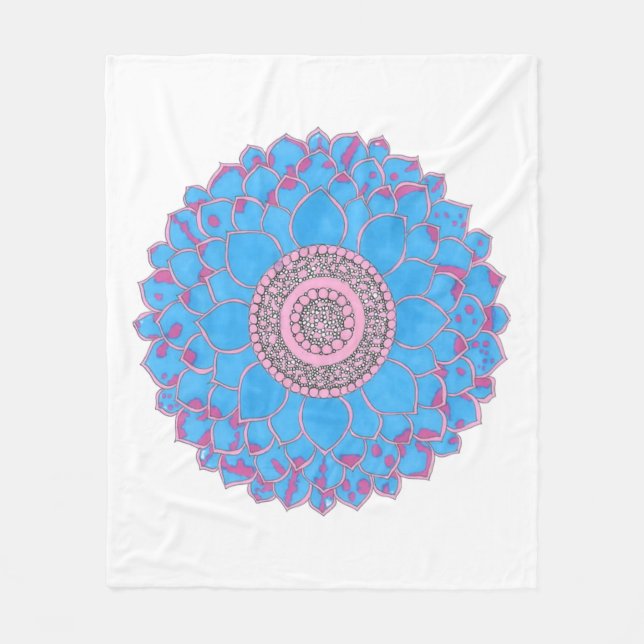 Mandala tryck fleecefilt (Framsidan)